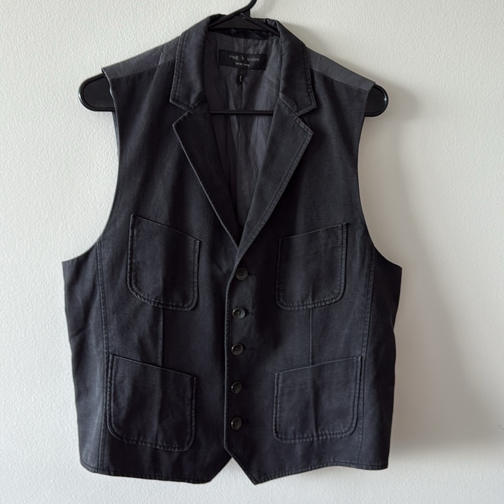 Rag & Bone Black and Charcoal Gray Vest Size Men’s 42